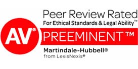 Peer Review Rated for ethical standards & Legal Ability AV Preeminent Martindale-Hubbell from LexisNexis